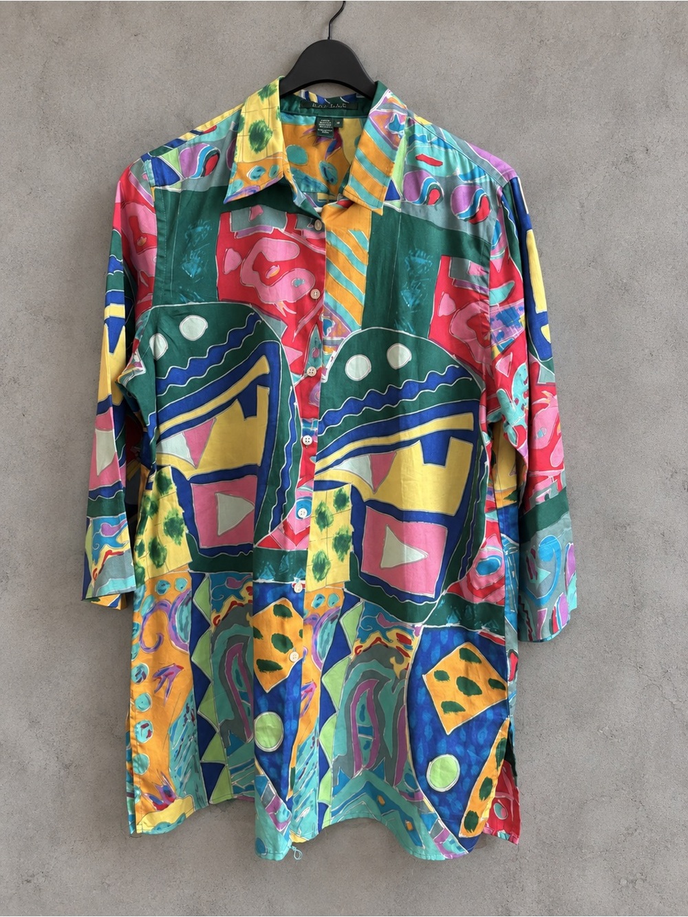 Lauren Ralph Lauren Abstract Print Button Front Shirt Medium 100% Cotton